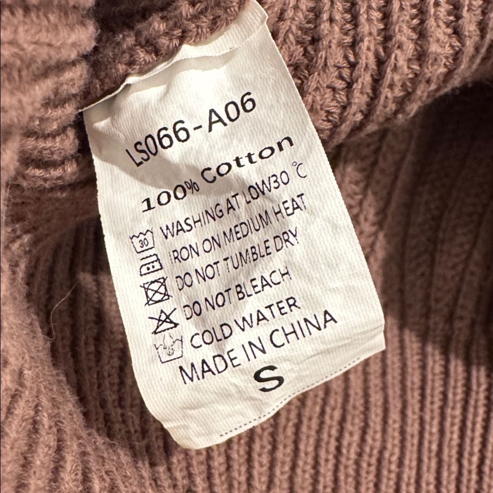 Amazon Lillusory Crew Neck Zip Up Sweater, 100% Cotton, Brown Nutmeg, Size Small - Picture 5 of 5